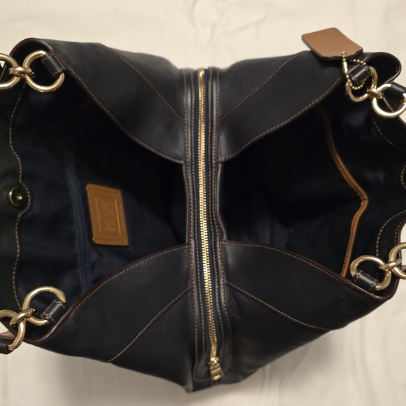 COACH PURSE LEXY F57540 MIDNIGHT BLUE LEATHER - Picture 8 of 9